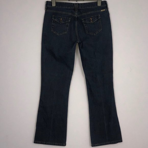 Levis Jeans Womens 12 Stretch Flap Pockets Medium Wash Blue Denim Mid Rise - Picture 4 of 12